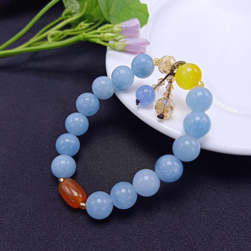 10mm Peacock Agate Bracelet Female Red Agate Bracelet Jewelry Hand Jewelry Girlfriend Gifts Online Live Supply