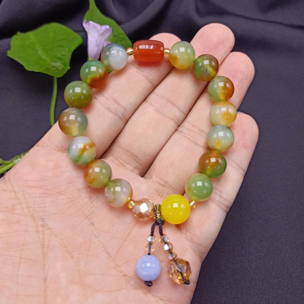 10mm Peacock Agate Bracelet Female Red Agate Bracelet Jewelry Hand Jewelry Girlfriend Gifts Online Live Supply
