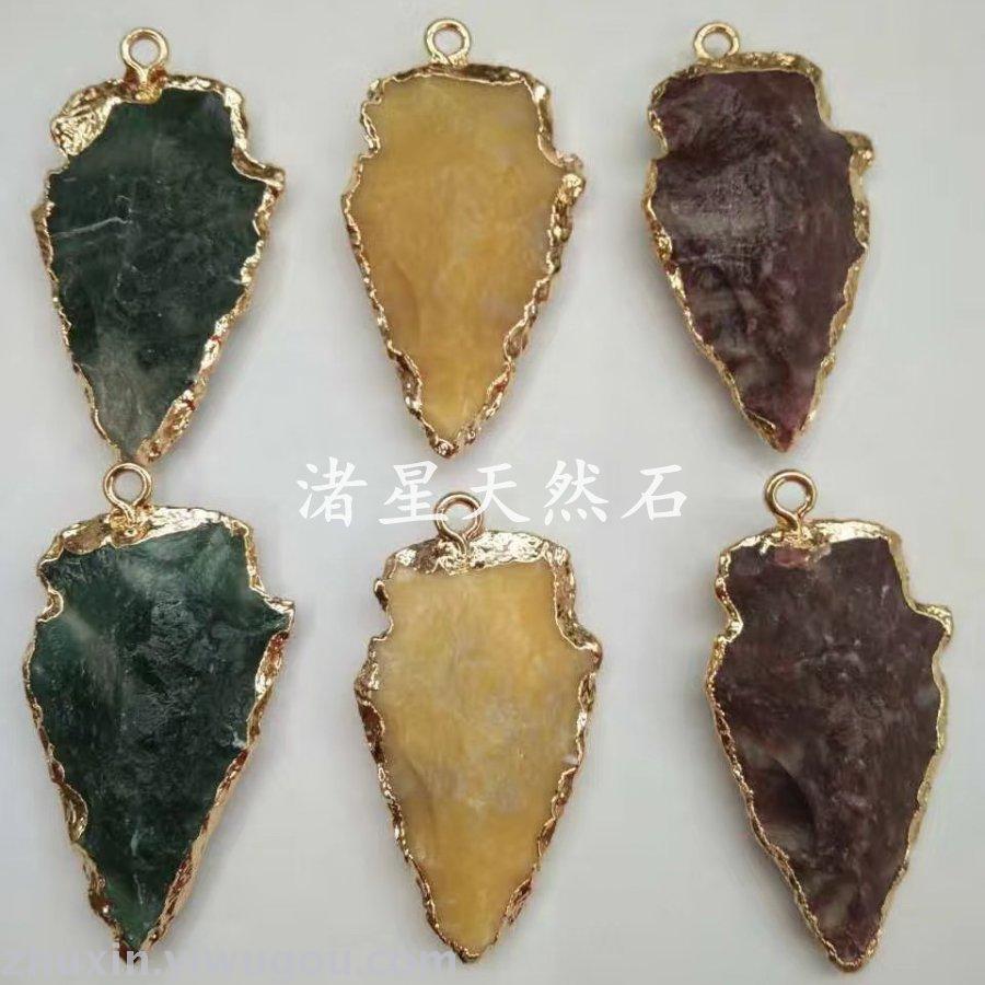 Natural stone jewelry, amethyst, green gold, Onyx, agate crystal pendant jewelry