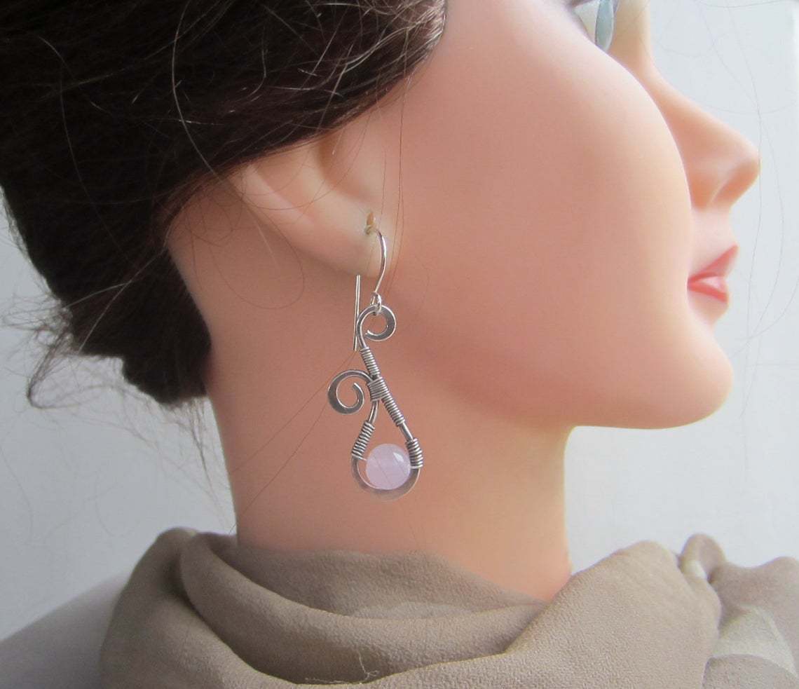 Rong Yuomei New Artisan Creative Amazon Bluestone Earrings Vintage Silver String Pink Crystal Natural Stone Earrings Rong Yuomei New Artisan Creative Amazon Bluestone Earrings Vintage Silver String Pink Crystal Natural Stone Earrings