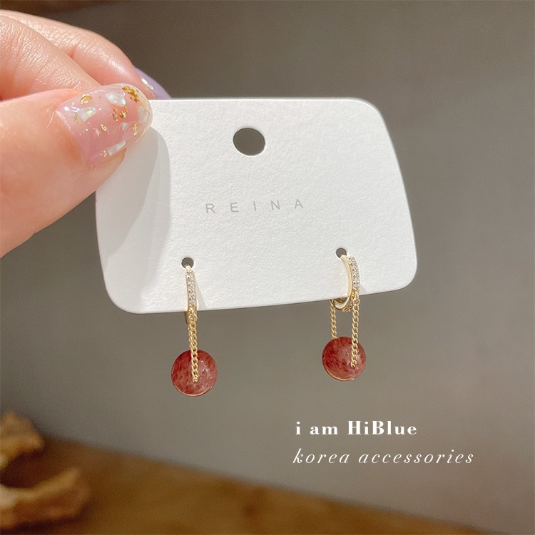 Korean Dongdaemun Early Spring Earrings Sweet Cute Pink Strawberry Crystal Micro Inlaid Zircon Ear Clip Pink Crystal Earrings Korean Dongdaemun Early Spring Earrings Sweet Cute Pink Strawberry Crystal Micro Inlaid Zircon Ear Clip Pink Crystal Earrings