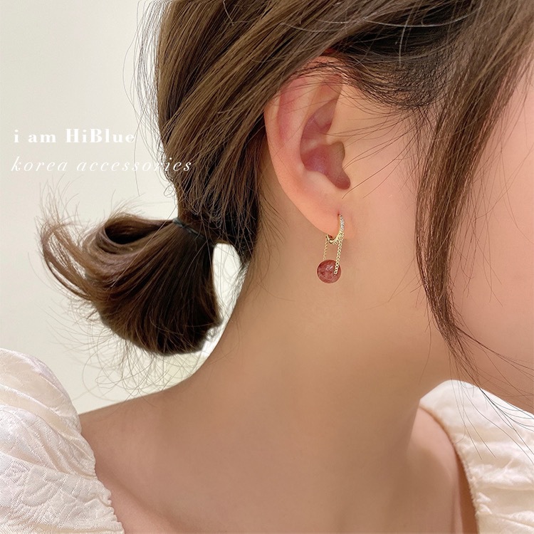 Korean Dongdaemun Early Spring Earrings Sweet Cute Pink Strawberry Crystal Micro Inlaid Zircon Ear Clip Pink Crystal Earrings Korean Dongdaemun Early Spring Earrings Sweet Cute Pink Strawberry Crystal Micro Inlaid Zircon Ear Clip Pink Crystal Earrings