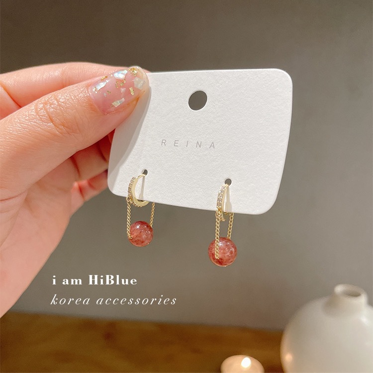 Korean Dongdaemun Early Spring Earrings Sweet Cute Pink Strawberry Crystal Micro Inlaid Zircon Ear Clip Pink Crystal Earrings Korean Dongdaemun Early Spring Earrings Sweet Cute Pink Strawberry Crystal Micro Inlaid Zircon Ear Clip Pink Crystal Earrings