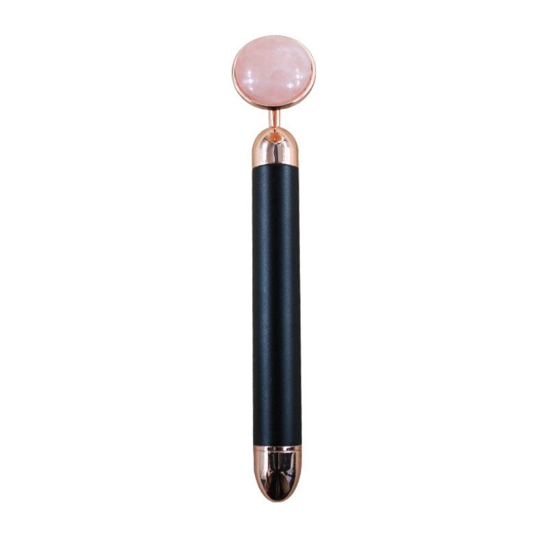 Gold Stick Natural Pink Crystal Jade Lifting Shrink Pores Facial Electric Beauty Bar Massager Beauty Instrument in Stock
