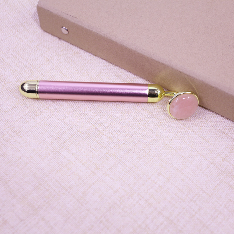 Gold Stick Natural Pink Crystal Jade Lifting Shrink Pores Facial Electric Beauty Bar Massager Beauty Instrument in Stock Gold Stick Natural Pink Crystal Jade Lifting Shrink Pores Facial Electric Beauty Bar Massager Beauty Instrument in Stock