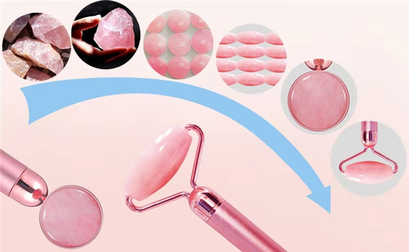 Gold Stick Natural Pink Crystal Jade Lifting Shrink Pores Facial Electric Beauty Bar Massager Beauty Instrument in Stock Gold Stick Natural Pink Crystal Jade Lifting Shrink Pores Facial Electric Beauty Bar Massager Beauty Instrument in Stock