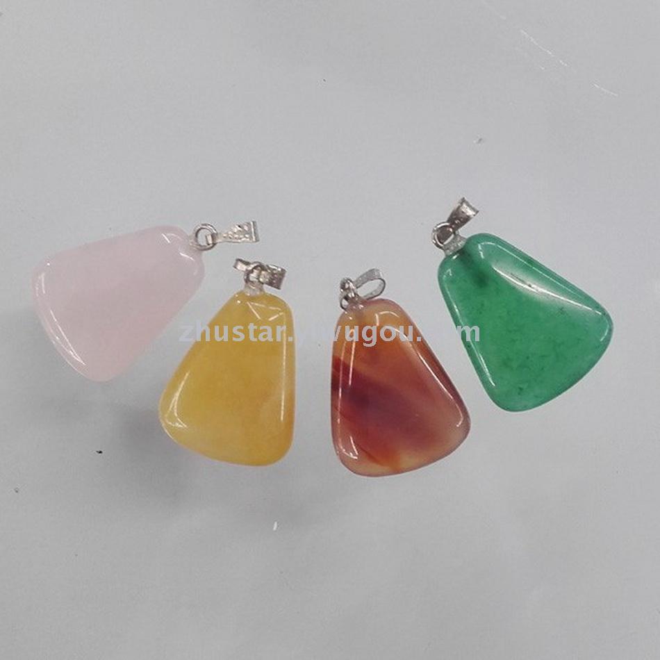 Natural stone crystal amethyst agate egg white stone tiger eye trapezoid pendant accessories