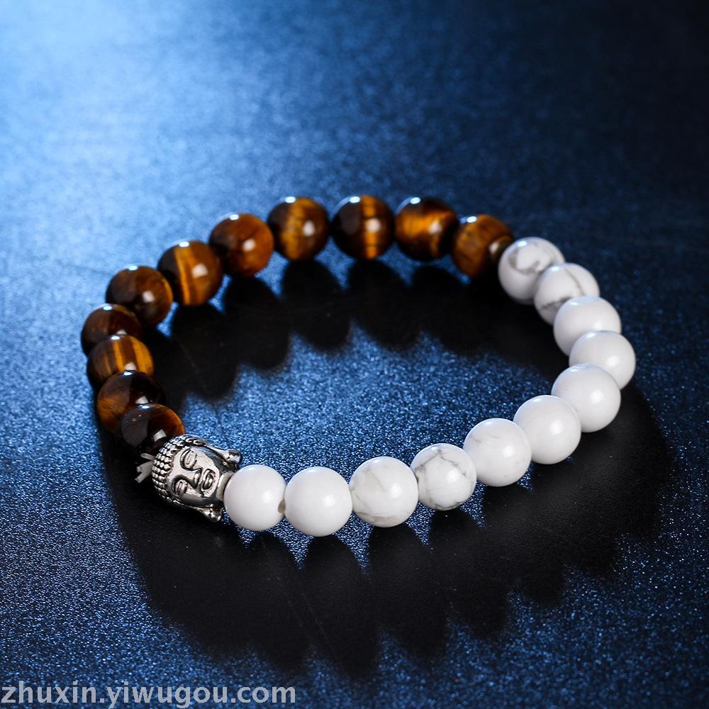 High Quality Chakra Mala Bracelet Moss Agate Amethyst Lapis Lazuli Tiger Eye Bracelet Trendy Bracelet 
