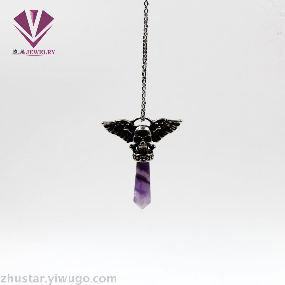 Natural stone angel hexagonal column ornaments, amethyst, green gold, pink crystal, tiger eye stone, red stone, agate Natural stone angel hexagonal column ornaments, amethyst, green gold, pink crystal, tiger eye stone, red stone, agate