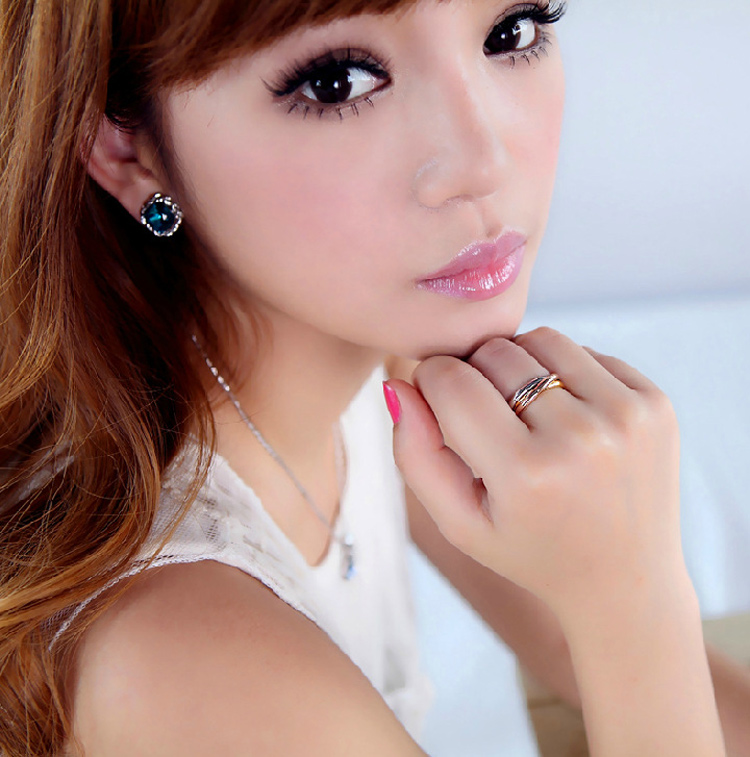Three-Ring Three-Color Ring Plating Color Gold Rose Gold Ring Korean Glossy Ladies Ring Titanium Steel Non-Fading Ring