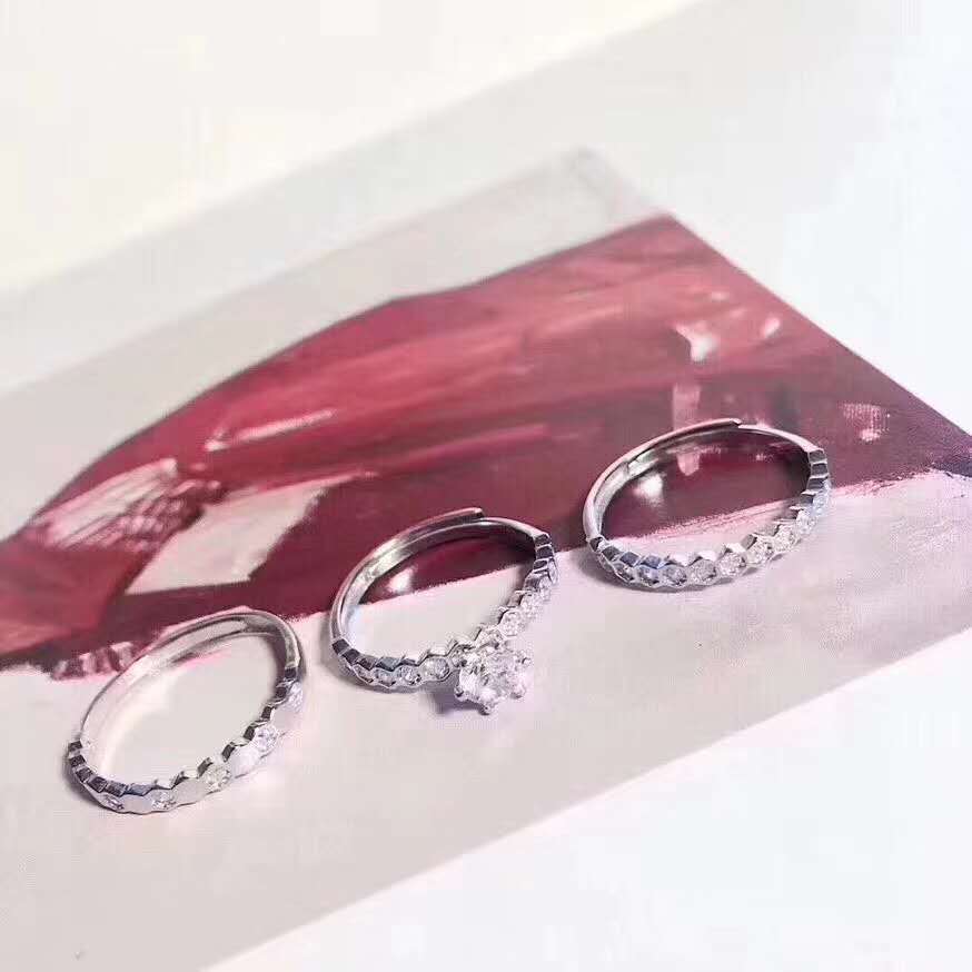 Song hye-kyo with the same wedding ring 925 sterling silver plated rose gold ring ring ring row diamond honeycomb female gift to his girlfriend