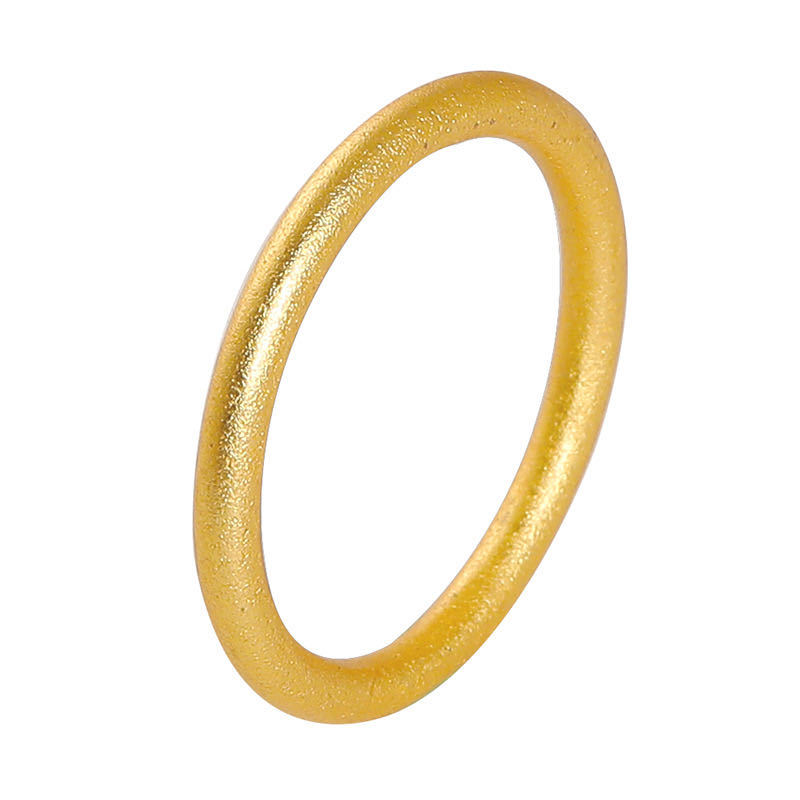 Stall Supply Kuaishou Ancient Law Inheritance Sansheng III Alluvial Gold Ring Women&#039;s Simple Simple Bracelet Plain Gold Female Ring Wholesale
