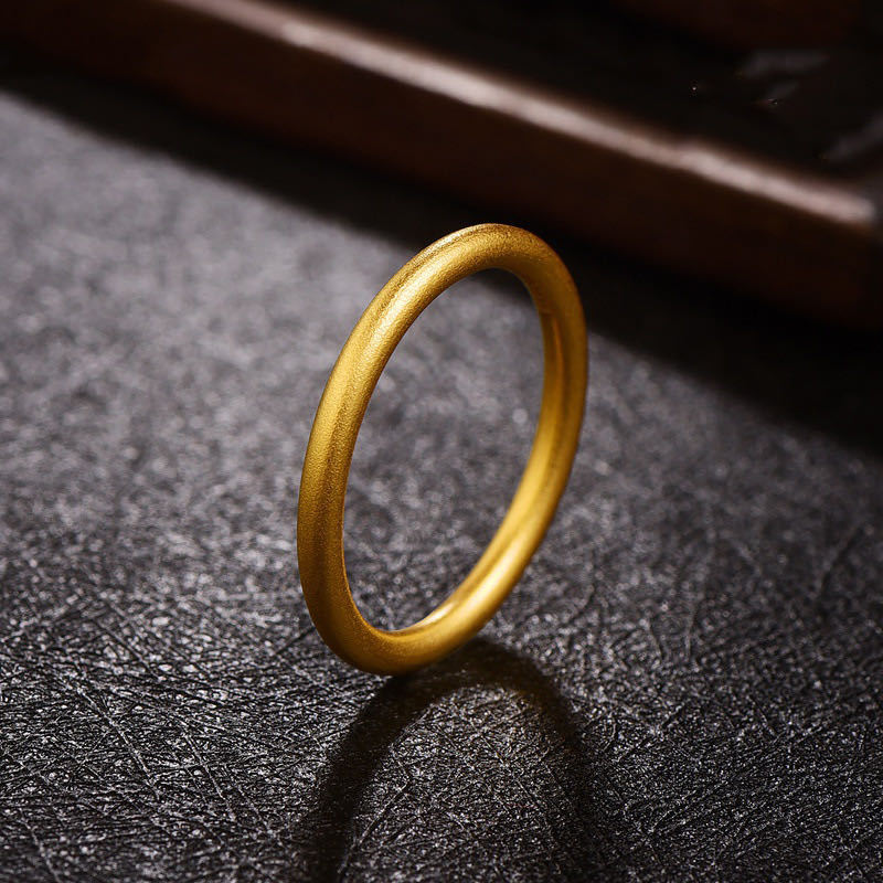 Stall Supply Kuaishou Ancient Law Inheritance Sansheng III Alluvial Gold Ring Women&#039;s Simple Simple Bracelet Plain Gold Female Ring Wholesale