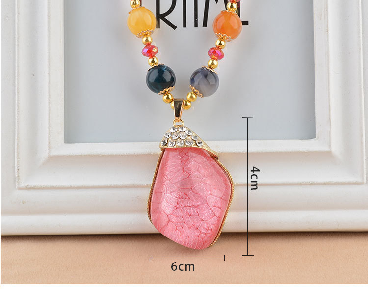 Ethnic Style Goldfish Sweater Chain Long Necklace Water Drop Imitation Beeswax Pendant Cotton Linen Trimmings for Clothing Pendant Wholesale