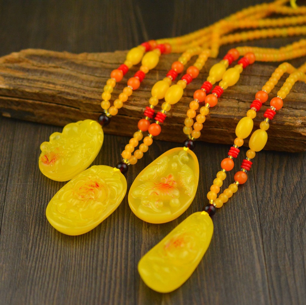 Hot Selling Second-Generation Ceromel Long Sweater Chain Fluorescent Floating Beeswax Necklace, Beeswax Pendant Wholesale