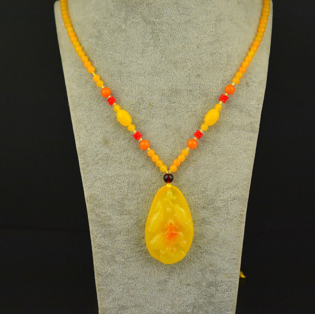 Hot Selling Second-Generation Ceromel Long Sweater Chain Fluorescent Floating Beeswax Necklace, Beeswax Pendant Wholesale