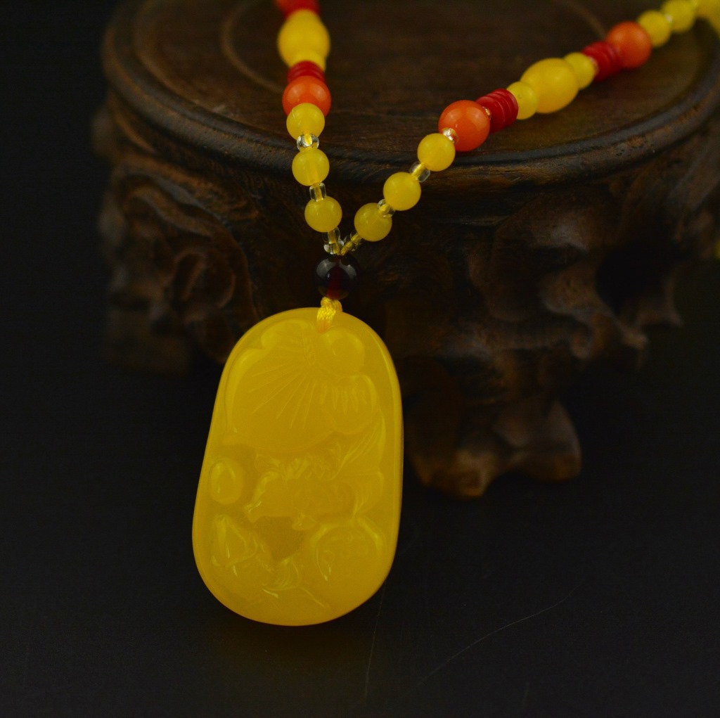 Hot Selling Second-Generation Ceromel Long Sweater Chain Fluorescent Floating Beeswax Necklace, Beeswax Pendant Wholesale