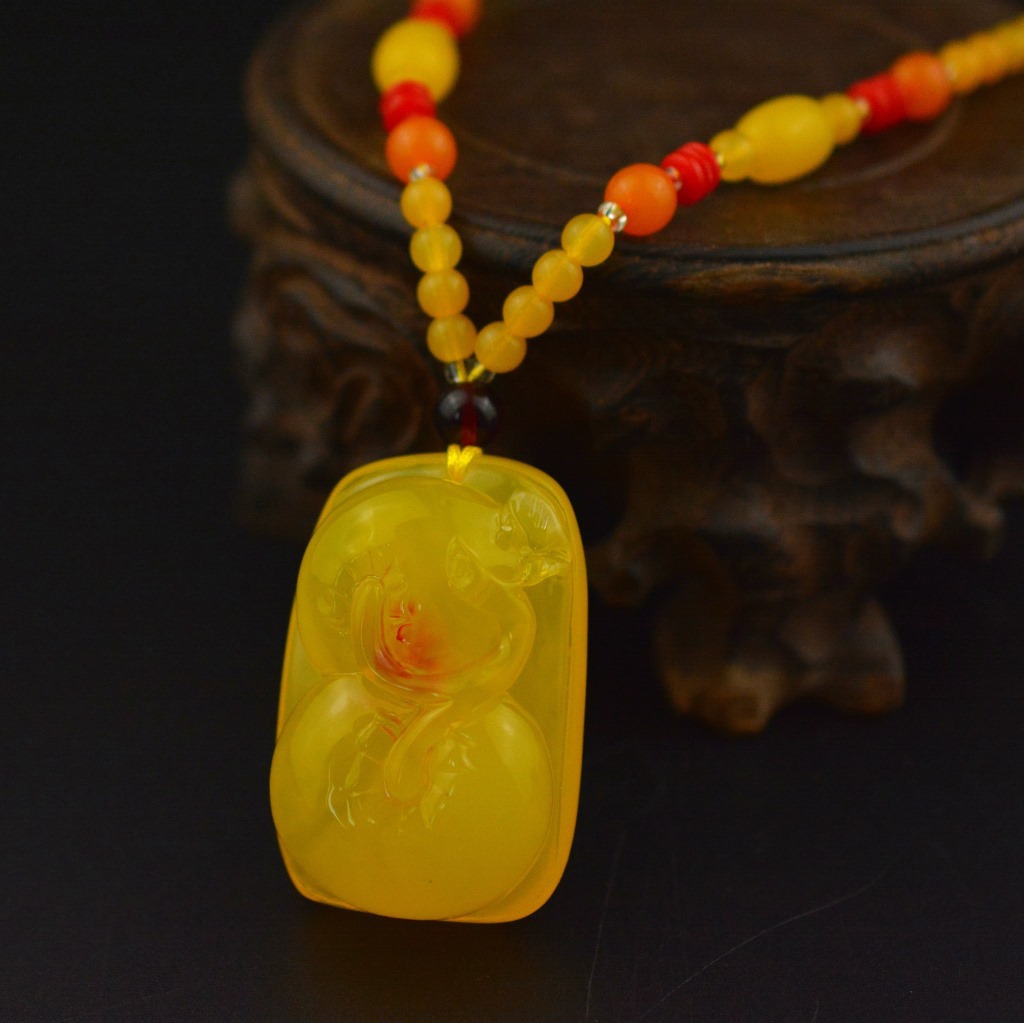 Hot Selling Second-Generation Ceromel Long Sweater Chain Fluorescent Floating Beeswax Necklace, Beeswax Pendant Wholesale
