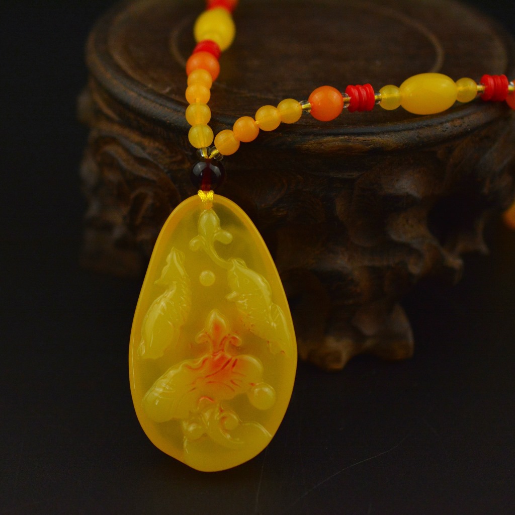 Hot Selling Second-Generation Ceromel Long Sweater Chain Fluorescent Floating Beeswax Necklace, Beeswax Pendant Wholesale
