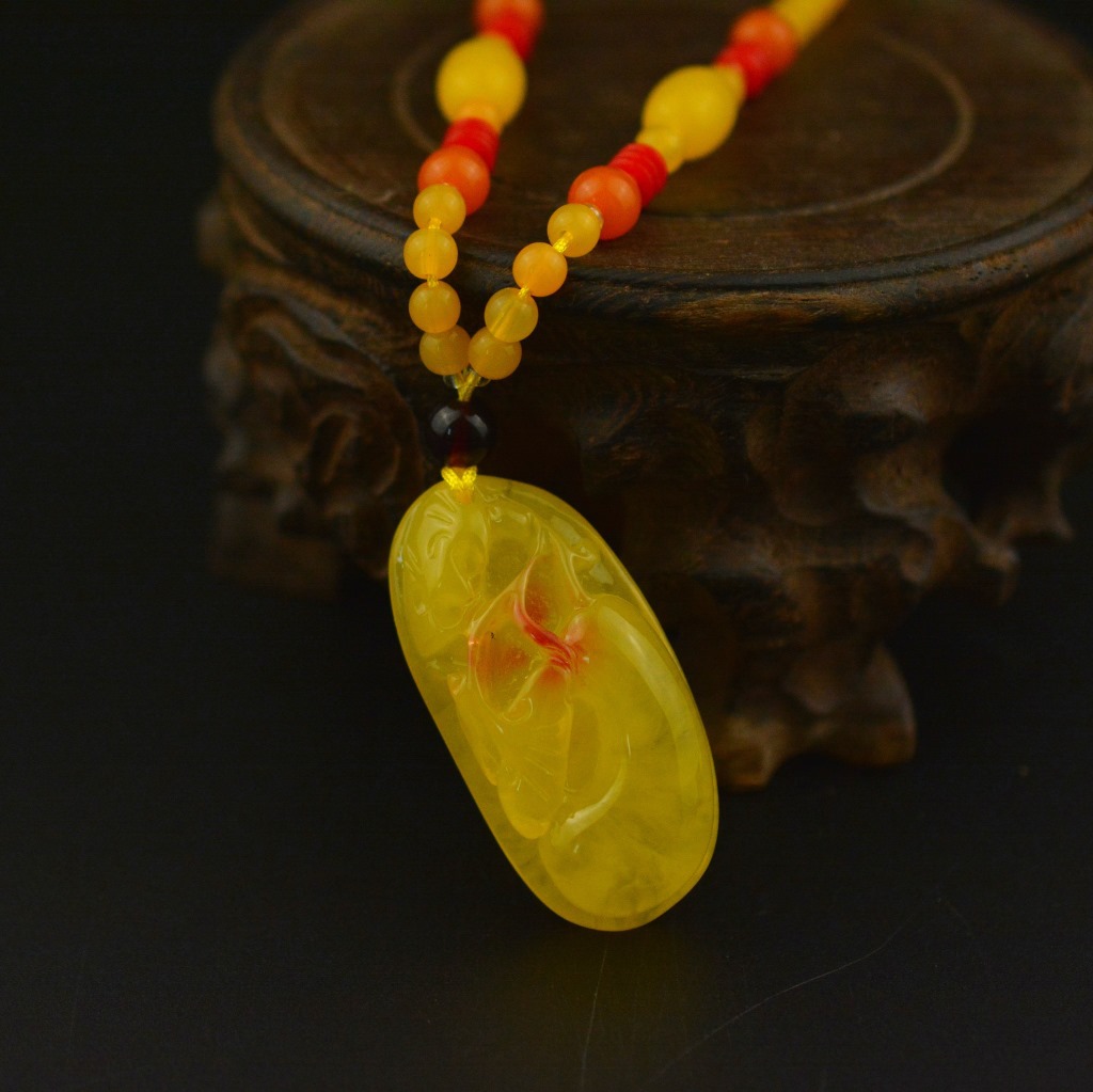 Hot Selling Second-Generation Ceromel Long Sweater Chain Fluorescent Floating Beeswax Necklace, Beeswax Pendant Wholesale
