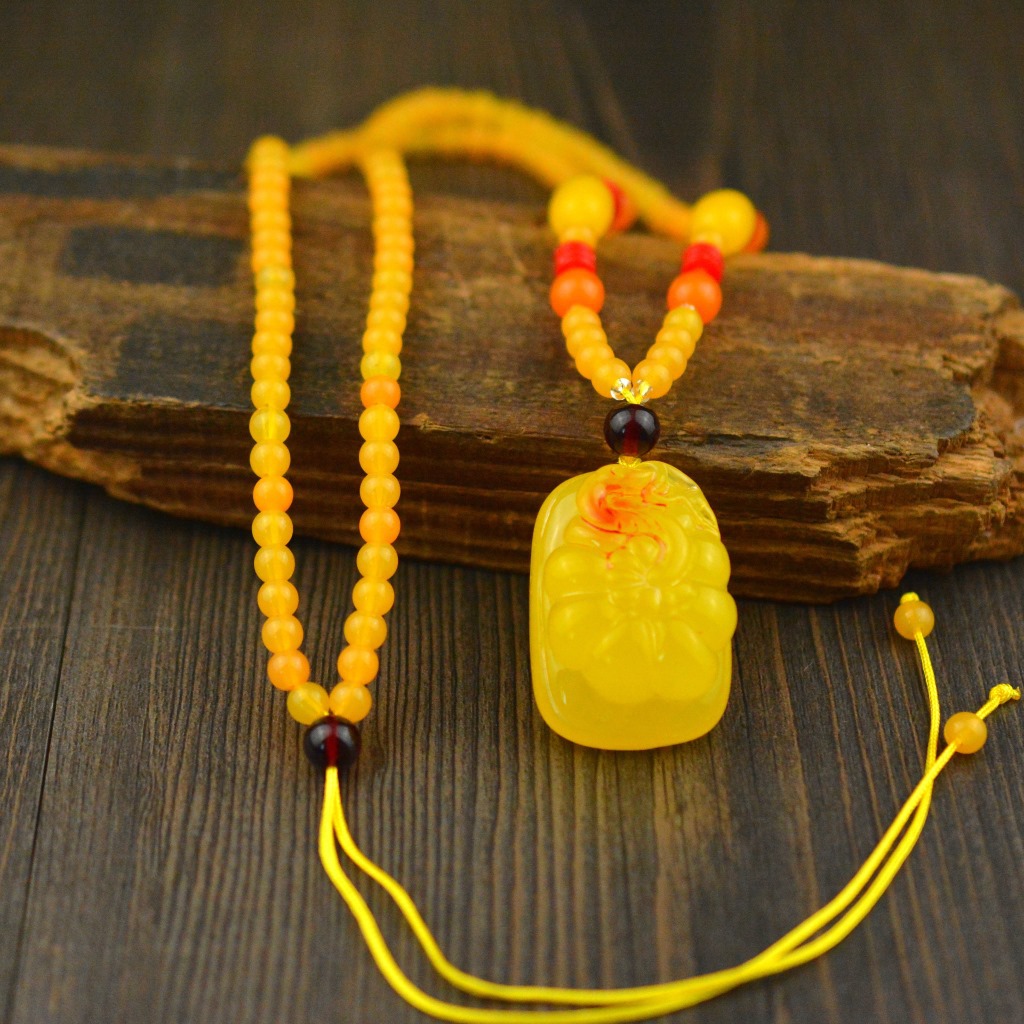 Hot Selling Second-Generation Ceromel Long Sweater Chain Fluorescent Floating Beeswax Necklace, Beeswax Pendant Wholesale