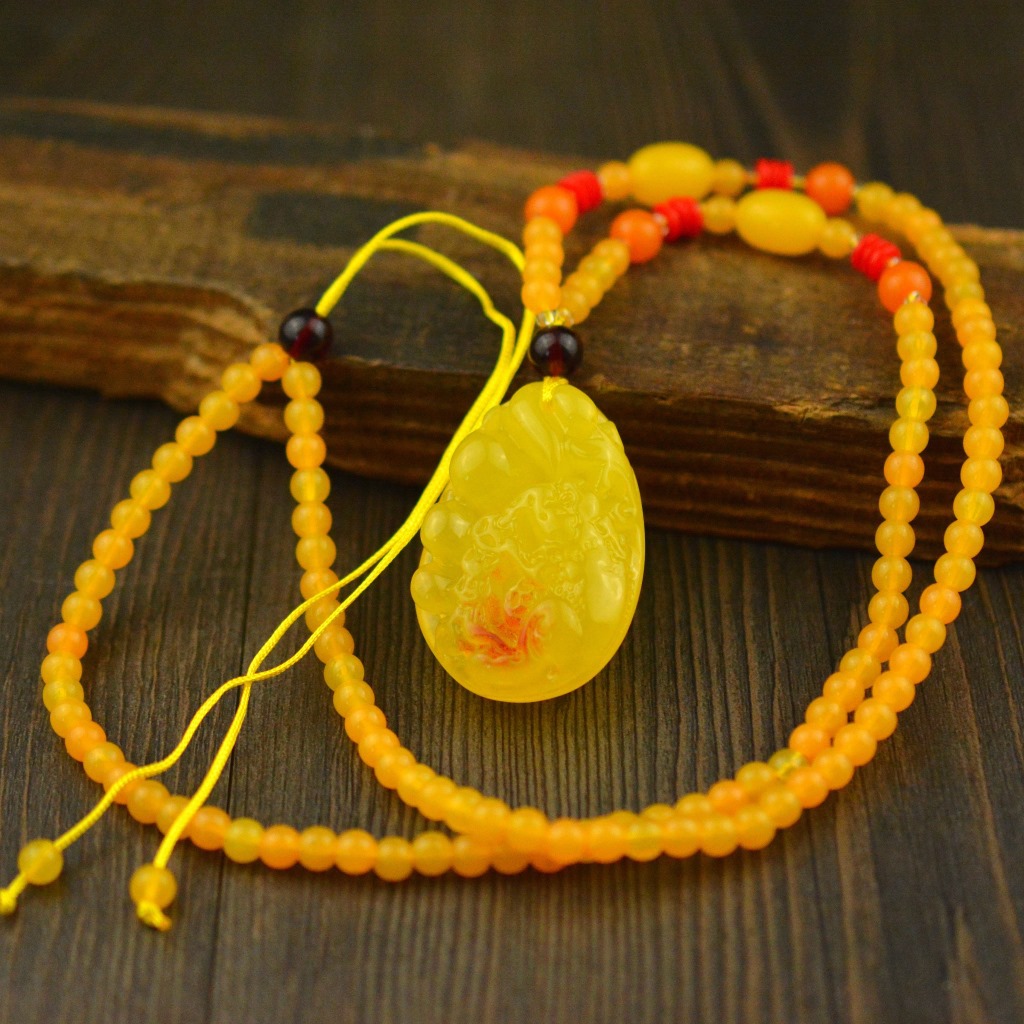 Hot Selling Second-Generation Ceromel Long Sweater Chain Fluorescent Floating Beeswax Necklace, Beeswax Pendant Wholesale