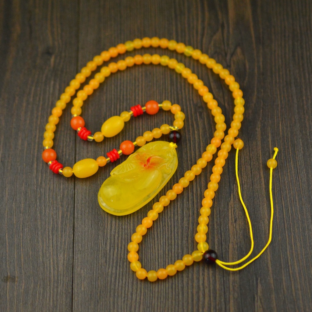 Hot Selling Second-Generation Ceromel Long Sweater Chain Fluorescent Floating Beeswax Necklace, Beeswax Pendant Wholesale