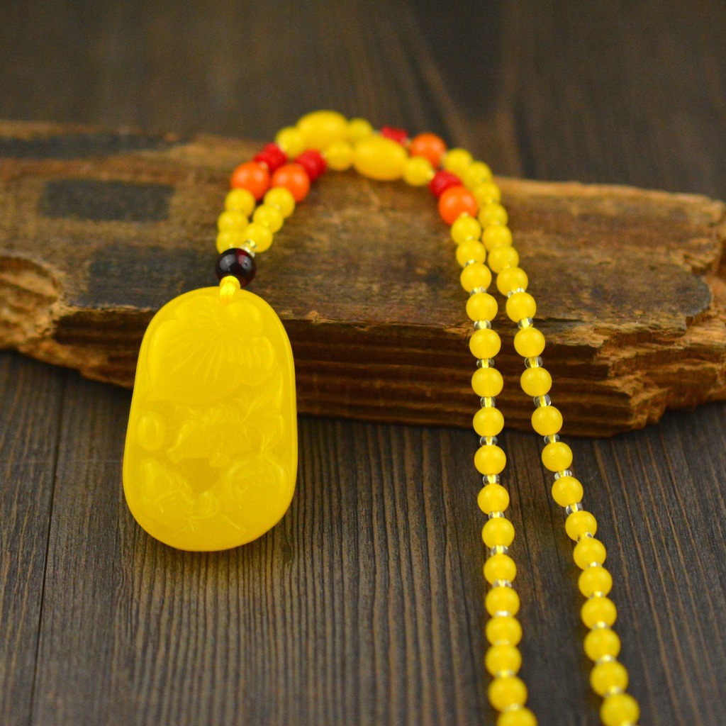 Hot Selling Second-Generation Ceromel Long Sweater Chain Fluorescent Floating Beeswax Necklace, Beeswax Pendant Wholesale