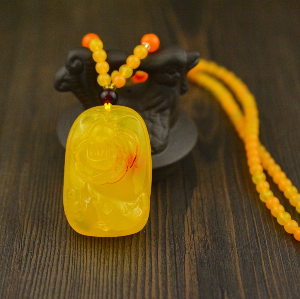 Hot Selling Second-Generation Ceromel Long Sweater Chain Fluorescent Floating Beeswax Necklace, Beeswax Pendant Wholesale