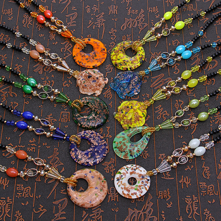 New High Imitation Beeswax Sweater Chain Fashion Wild Ethnic Style Creative Retro Beeswax Beeswax Female Necklace Accessories