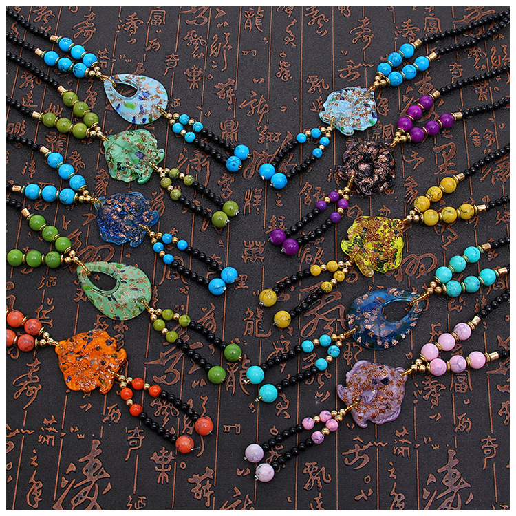 New High Imitation Beeswax Sweater Chain Fashion Wild Ethnic Style Creative Retro Beeswax Beeswax Female Necklace Accessories