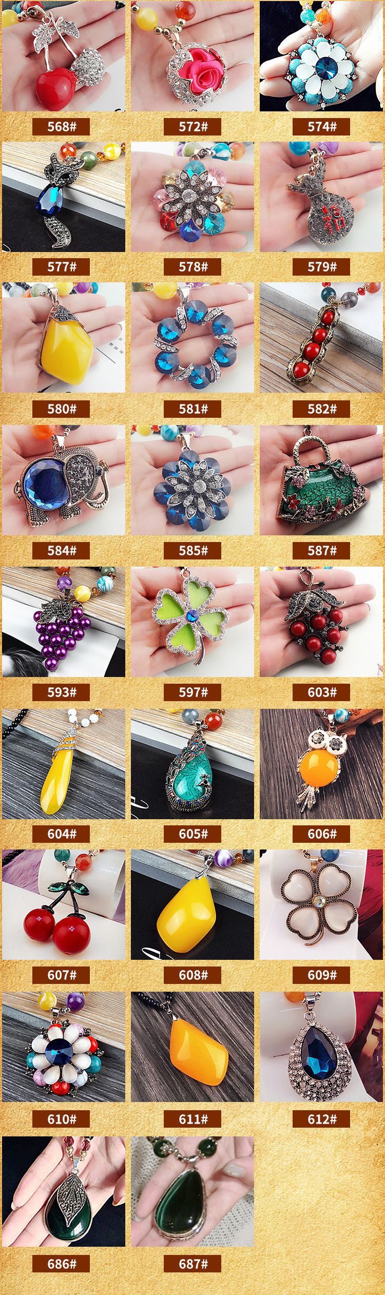 Women's Necklace Wholesale New Beeswax Sweater Chain Long Ethnic Style Sweater Chain Wild Creative Gift Wholesale