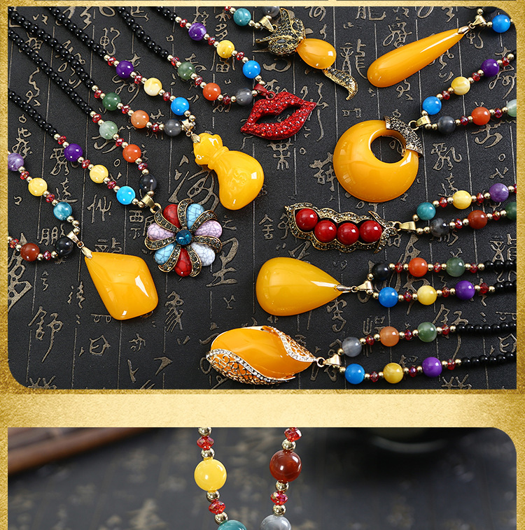Women's Necklace Wholesale New Beeswax Sweater Chain Long Ethnic Style Sweater Chain Wild Creative Gift Wholesale