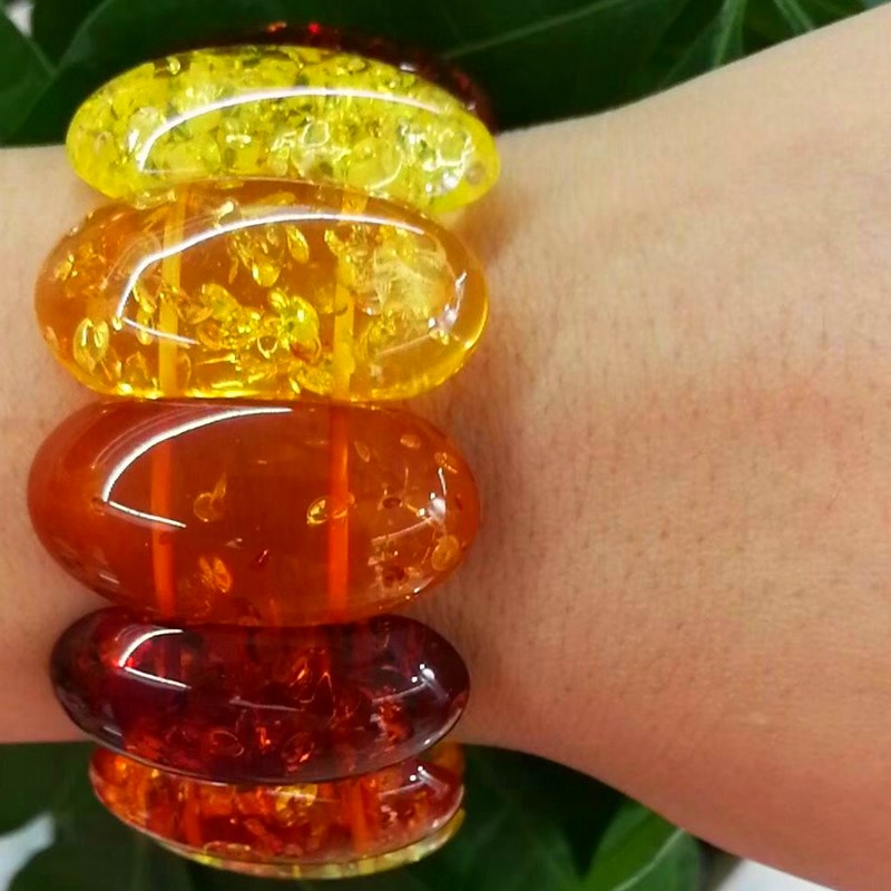 Second generation beeswax chicken oil yellow hand row bracelet flower pearl hand row hot style bracelet for men 