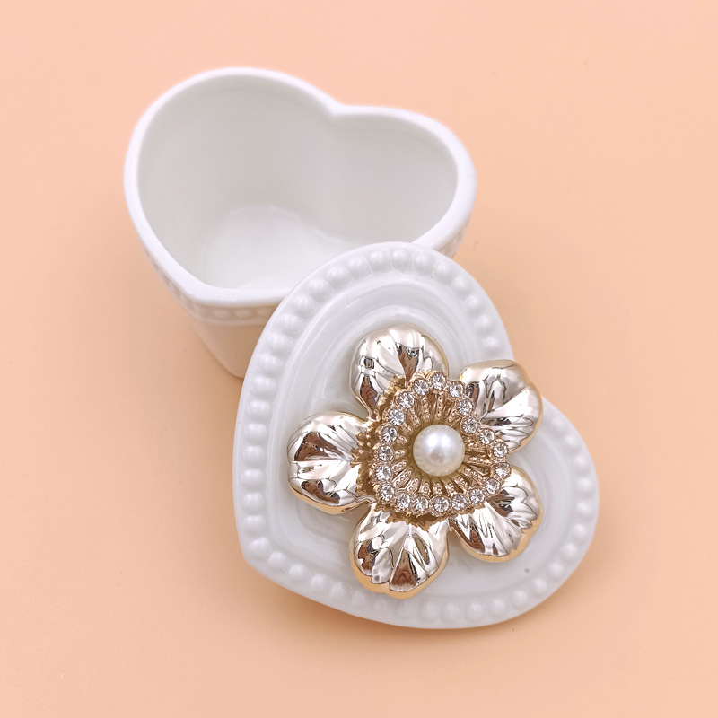 Crystal Pearl Decorative Ceramic Jewelry Box Gift Box Wedding Candy Box Wedding Candies Box Cosmetic Box