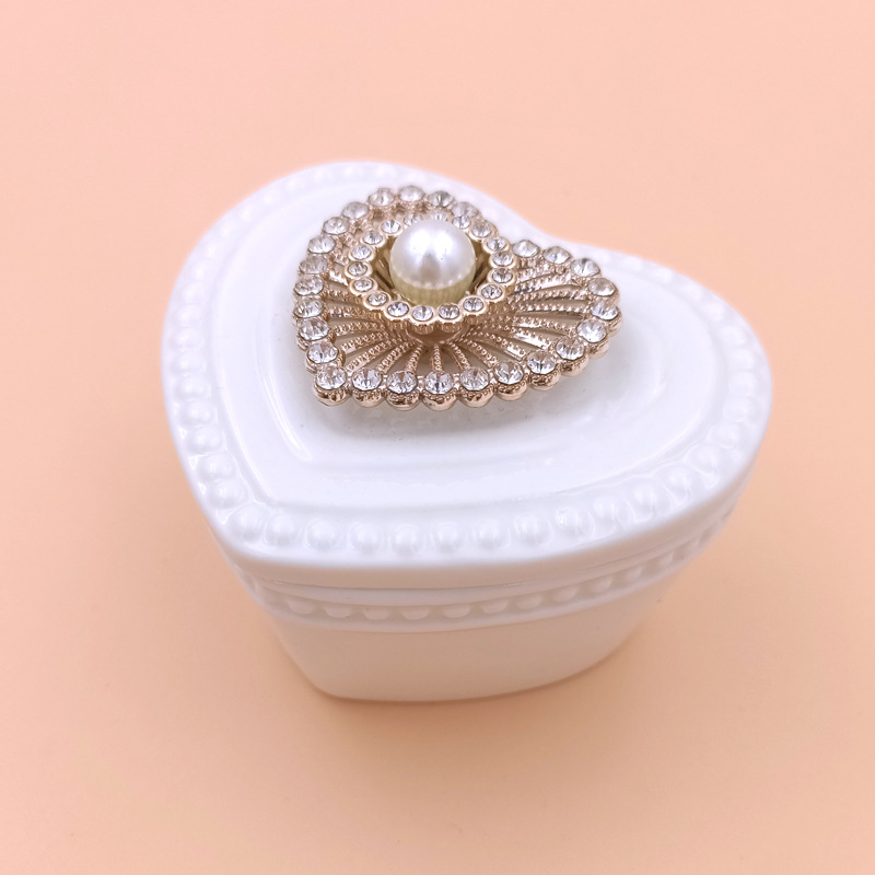Crystal Pearl Decorative Ceramic Jewelry Box Gift Box Wedding Candy Box Wedding Candies Box Cosmetic Box
