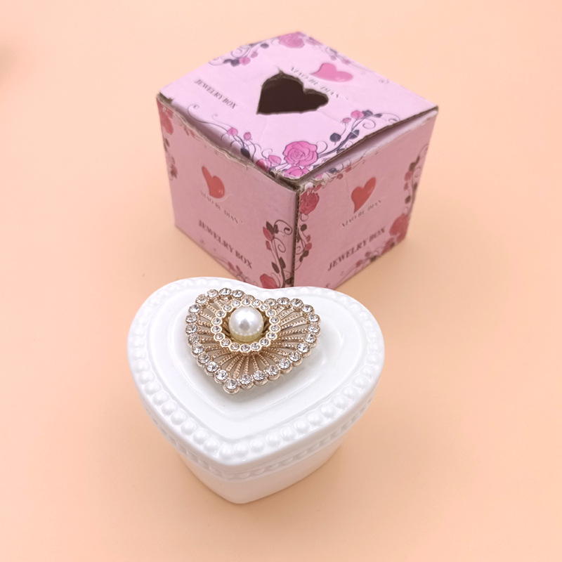 Crystal Pearl Decorative Ceramic Jewelry Box Gift Box Wedding Candy Box Wedding Candies Box Cosmetic Box