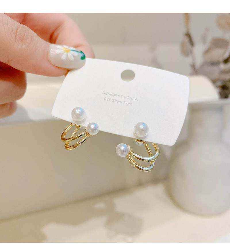 Korean Dongdaemun New Niche Design Stud Earrings for Women Elegant Pearl Earrings Ins Internet Celebrity Personalized Ear Jewelry
