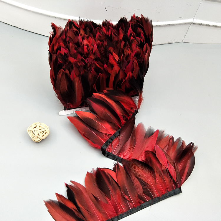 Factory High Quality Supply Natural Color Pearl Chicken Feather Cloth Edge Clothing Accessories Jewelry Decoration Feather Handicraft