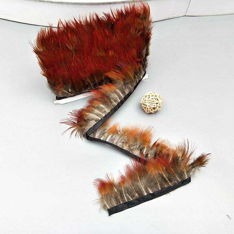Factory High Quality Supply Natural Color Pearl Chicken Feather Cloth Edge Clothing Accessories Jewelry Decoration Feather Handicraft