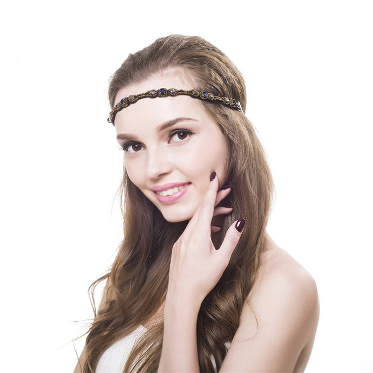 The factory direct sale of European and American foreign trade pure hand beaded jewelry with pearl hair accessories