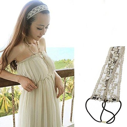 The factory direct sale of European and American foreign trade pure hand beaded jewelry with pearl hair accessories