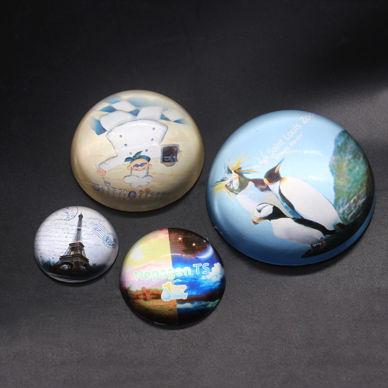 Crystal Hemisphere round Paperweight Glass Dome Jewelry Accessories Shizheng round Paster Decorative Craft