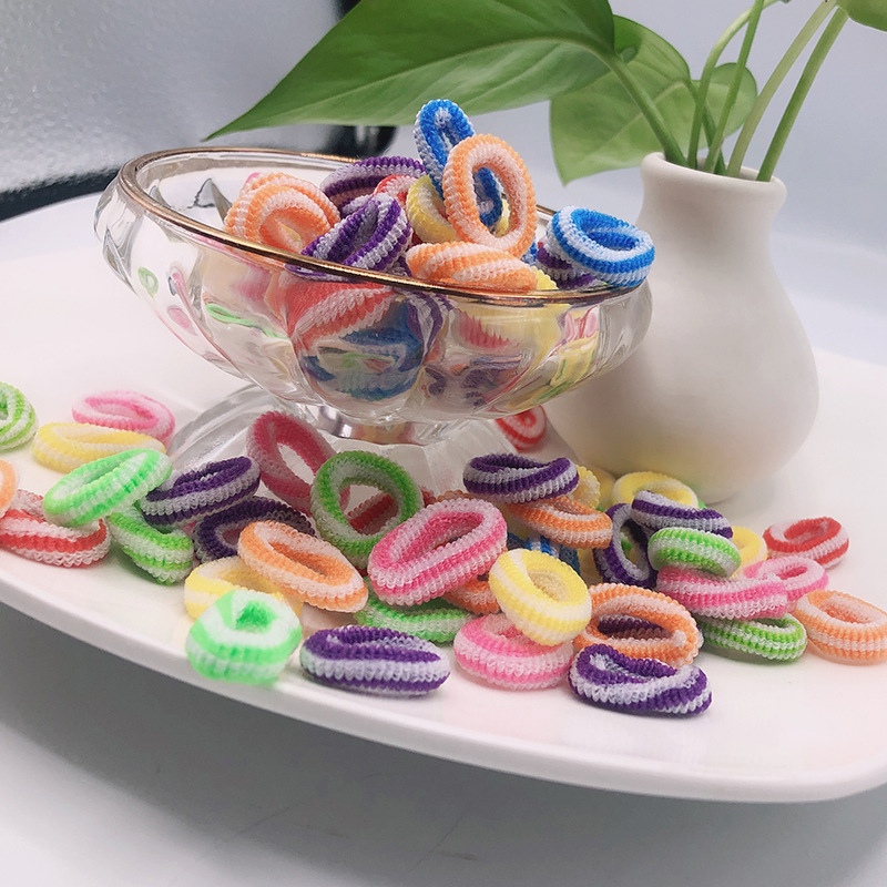 100-Piece Children's Hair Band Korean Candy Color Seamless Hair Band Stretch Fabric Craft Towel Hair Band Stall Hair Accessories for Women