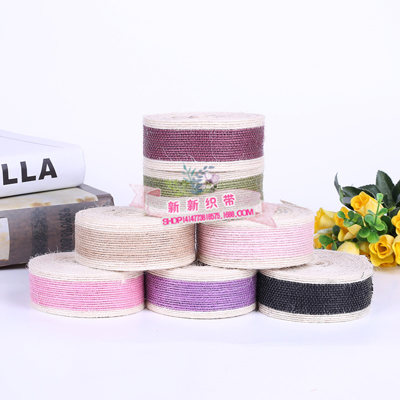 Yarn-Dyed Hemp Rope Ribbon Craft Gift Packaging Flowers Binding Packaging Tape Yarn-Dyed Ribbon Hair Accessories DIY Accessories Yarn-Dyed Hemp Rope Ribbon Craft Gift Packaging Flowers Binding Packaging Tape Yarn-Dyed Ribbon Hair Accessories DIY Accessories