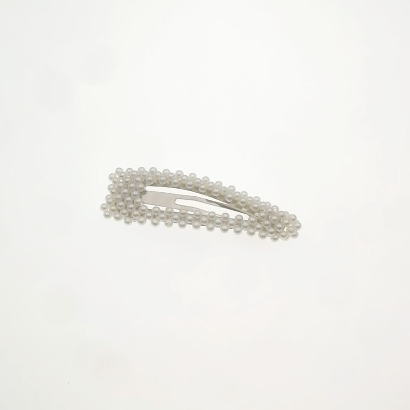 Korean Style Internet Hot Pearl Hairpin Sweet Handmade Beaded BB Clip Square Water Drop Side Clip Jewelry Wholesale