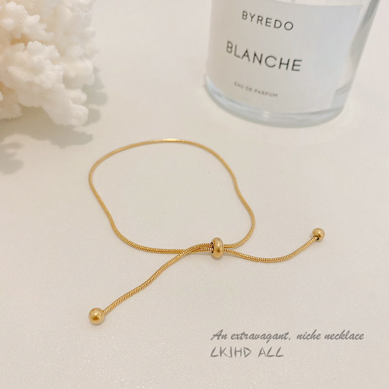 Three-Piece Set Niche Design Wheat Pearl Necklace Earring Bracelet Set Cold Style Simple Internet Celebrity Jewelry