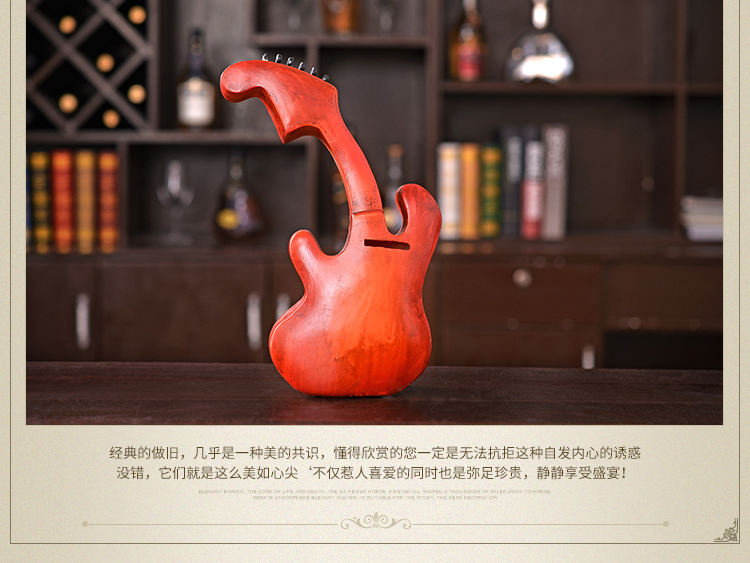 Retro European - style violin piggy bank creative home soft decorative resin craft gift decoration accessories