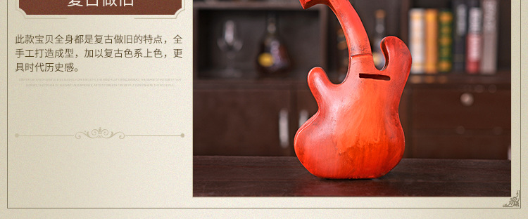Retro European - style violin piggy bank creative home soft decorative resin craft gift decoration accessories