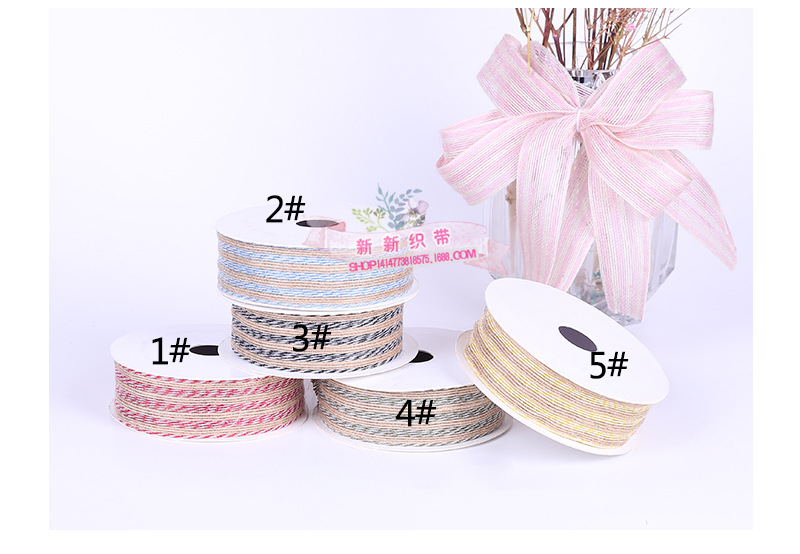 Yarn-Dyed Hemp Rope Ribbon Craft Gift Packaging Flowers Binding Packaging Tape Yarn-Dyed Ribbon Hair Accessories DIY Accessories
